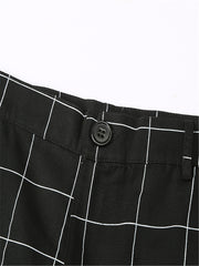 Grid Print Tapered Pants T-WILL STORE 