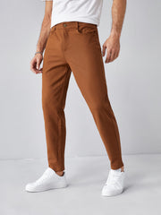 Men Solid Tailored Pants T-WILL STORE 