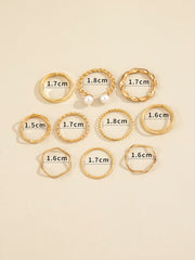 10pcs Faux Pearl Decor Ring T-WILL STORE 