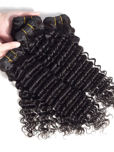T.S.K 4pcs Long Curly Human Hair Weave Bundles T-WILL STORE 