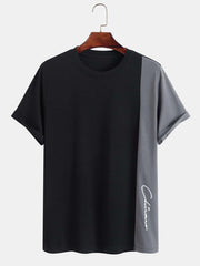 Men Letter Graphic Colorblock Tee T-WILL STORE T-WILL STORE 