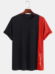 Men Letter Graphic Colorblock Tee T-WILL STORE T-WILL STORE 