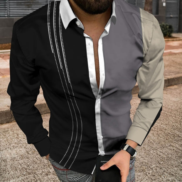 Men Casual Turn-down Collar Buttoned Long Sleeve Cardigan. T-WILL STORE 