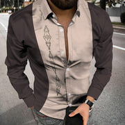 Men Casual Turn-down Collar Buttoned Long Sleeve Cardigan. T-WILL STORE 