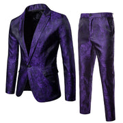 Paisley Suit (Jacket+Pants) Mens Suits Stage Party Wedding Tuxedo Blazer 3XL T-WILL STORE 