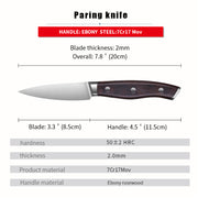 Chef knife  7Cr17mov  Stainless Steel Kitchen GoodsProfessional Cooking Tool T-WILL STORE 