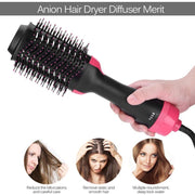 Anion hair dryer Multifunctional 2 in 1 Hair Dryer Volumizer Rotating Hot Hair Brush. T-WILL STORE 
