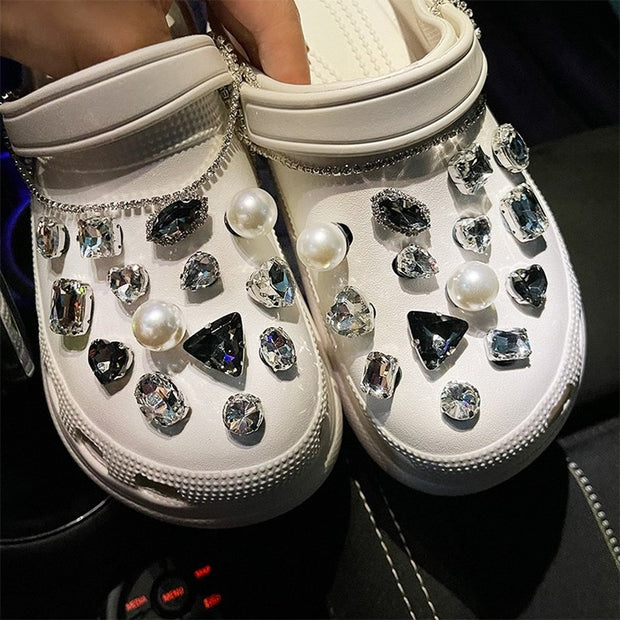 Trendy Rhinestone Croc Charms Designer DIY Quality Women Shoes Charms for JIBS Anime Chain Clogs Buckle Kids Boys Girls Gifts T-WILL STORE 