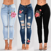 Stretch Embroidered Jeans T-WILL STORE 