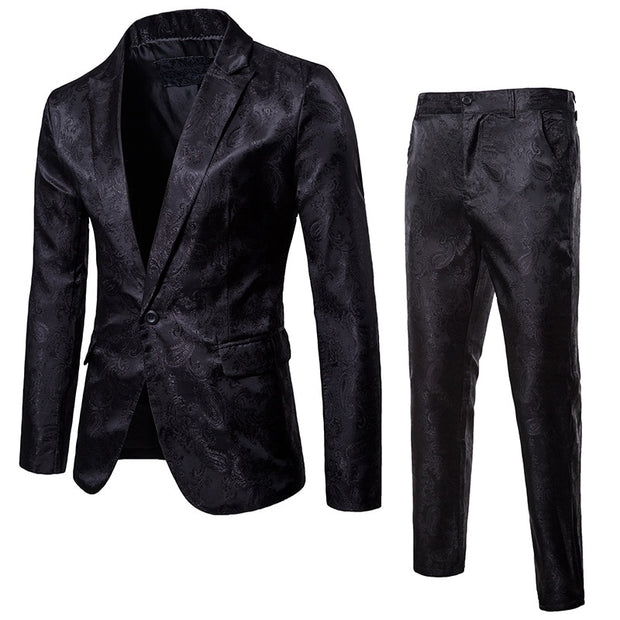 Paisley Suit (Jacket+Pants) Mens Suits Stage Party Wedding Tuxedo Blazer 3XL T-WILL STORE 