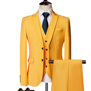 Slim Fit Tuxedo Men Formal Business Work Wear Suits 3Pcs Set (Jacket+Pants+Vest) T-WILL STORE 