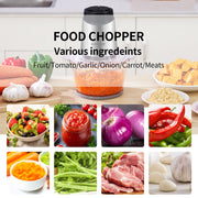 ELEKCHEF Electric Food Processor Chopper Two Speeds 1.8L Glass Bowl Blender Meat Grinder For Baby Food Vegetables Onion Garlic T-WILL STORE 