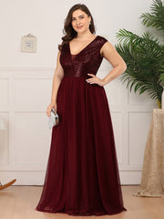 Plus Size Maxi Sequin Wholesale Prom Dresses With Cap Sleeve T.S.K T-WILL STORE 