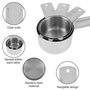 Stainless Steel Measuring Cups Set T-WILL STORE 